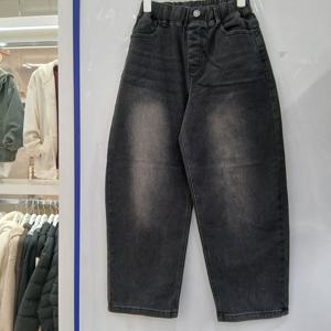 [에꼴리에][모다부평]커브드 배기 블랙 워싱진/25D0205BK_BP