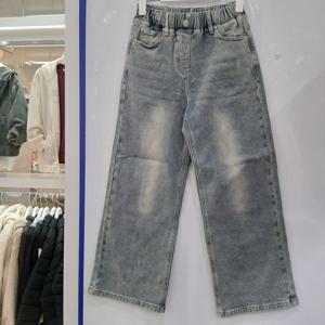 [에꼴리에][모다부평]배기 와이드 백 포켓진/25D0257BL_BP