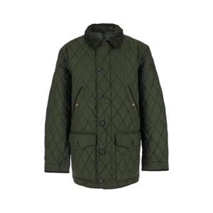 POLO RALPH LAUREN Green Jacket with Corduroy Collar and Logo Patch on the Sleeve in Cotton Man 710938510002