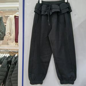 [에꼴리에][모다부평]2단 프릴 와이드 조거 바지/25D0292BK_BP