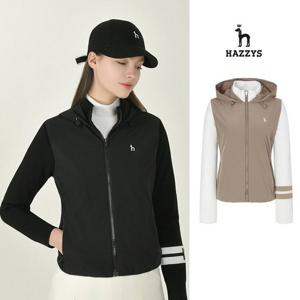 [헤지스골프] 헤지스여성 우븐 방풍 하이브리드 집업 가디건 평상겸용 골프점퍼 HWSW5D720