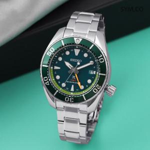 세이코 SFK003J1 솔라 스모그린 200미터방수 GMT 사파이어 다이버 남자 메탈 시계 c