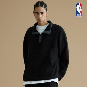 [엔비에이]남녀공용 ESSENTIAL 플리스 발열 루즈핏 반집업 티셔츠 N254TS010P