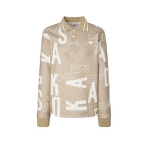 닥스 골프 여성 25FW PREMIUM 베이지 소프트터치 레터링 블루종 티셔츠 DNTS5D717I2