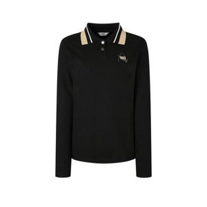 닥스 골프 여성 25FW PREMIUM 블랙 후로피 디테일 니트 카라 티셔츠 DNTS5D715BK