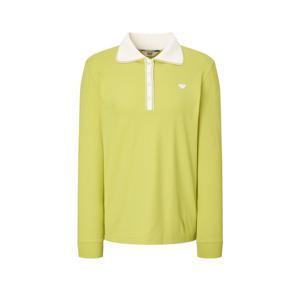 닥스 골프 여성 25FW PREMIUM 옐로우그린 골지 4버튼 카라 티셔츠 DNTS5C660L2
