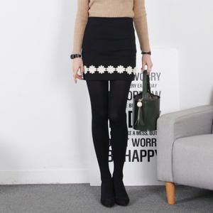 [하늘바라기]레니본 기모 스커트