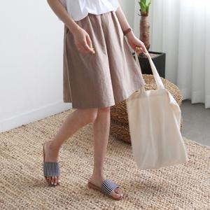 [하늘바라기]모어 린넨 5부 와이드 팬츠