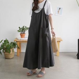 [하늘바라기]빅 와이드 코튼 점프수트