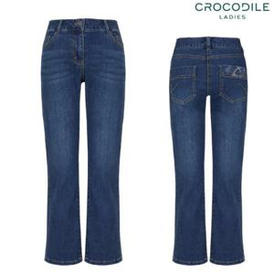 [크로커다일레이디](CLDFDP102) 로고 프린트 일자핏 데님 팬츠_G