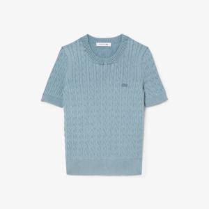 라코스테 공식 여성 가먼트 다잉 케이블 반팔 스웨터 AF9277-55G HD9