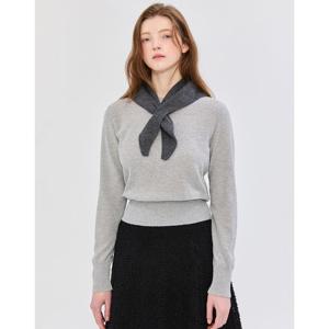 질스튜어트 뉴욕 여성 24FW 인기 급상승시즌오프그레이 펄 라운드넥 울혼방 니트 JSSW4D900G2