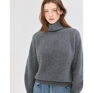 질스튜어트 뉴욕 여성 24FW 품절임박 그레이 멜란지 골지 울캐시미어혼방 터틀넥 니트 JSSW4D410G3