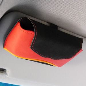자동차 스웨이드 썬바이저 선글라스 홀더 C58 레드