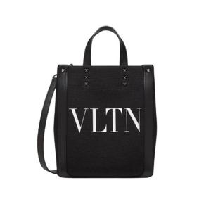 발렌티노 VLTN 에코랩 미니 캔버스 쇼퍼백 블랙 화이트 B0B78PYY0NI