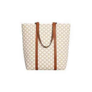 셀린느 트리옹프 캔버스   카프스킨 뮤지엄 백 화이트 194542EY7-01BC