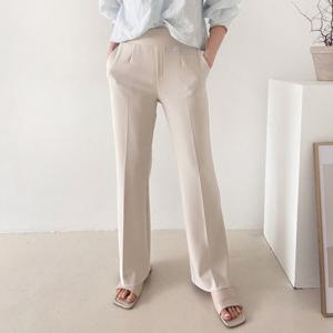 샵앤) 여성 날씬핏 허리밴딩 부츠컷 여름 스판 슬랙스 팬츠N NYS-WPT-4475-연베이지