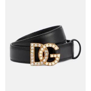 돌체앤가바나 임벨리시드 DG 레더 벨트 P00694096