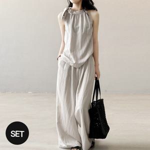 [헤레이스]홀더블라우스 팬츠 셋업_YMSH25SS976