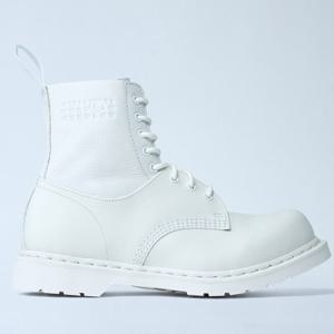 25 FW MM6 마르지엘라 X 닥터마틴 1460 스무스 레더 워커 부츠 화이트 S66WU0128 P7006