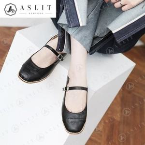 [애슬릿] 사각 코 절개 여성 메리제인 플랫 슈즈