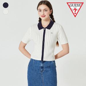 [게스(진)]여성 반팔 스카시 스웨터 집업 OO2S2673