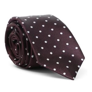 톰포드 다크 브라운 화이트 폴카 닷 타이 STI003S0178 ER670