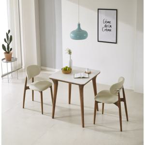 데코라인 워라벨 2인용 고무나무 원목 세라믹 식탁세트 방문설치 원룸 1인가구