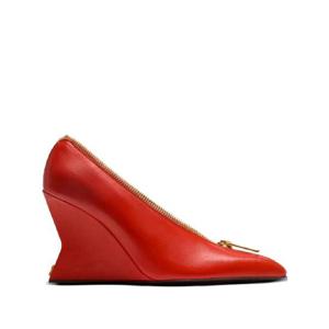 발망 지퍼 디테일 웨지 힐 펌프스 95mm FN0UA175LNAP