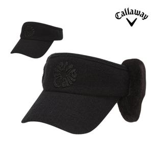 캘러웨이 2025 로맨틱 여성용 이어워머 바이저 겨울 골프모자 블랙