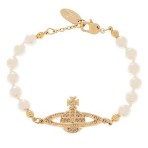 24FW 비비안웨스트우드 미니 바스 릴리프 진주 팔찌 골드 61030001 02R122