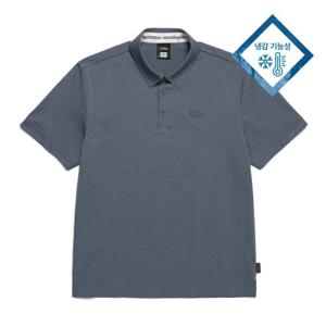 내셔널지오그래픽 N242MPL840 무봉제 냉감 카라 반팔티 BLUE