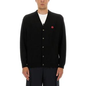 겐조 블랙 크루넥 울 가디건 FF65CA7593LB 99J