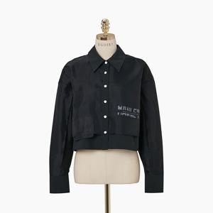 [에고이스트]ER3WB361 소재믹스레터링프린트루즈핏블라우스_DJ