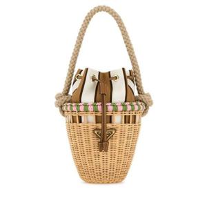 프라다 여성 베이지 Wicker 미니 바캉스 크로스백 1BE0832HG4 F0NJX