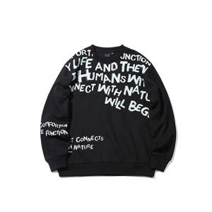 인터크루 남성 루즈핏전면레터링맨투맨 ITV4TM04ABK (블랙)