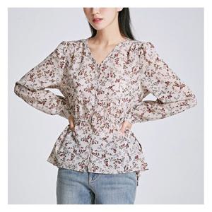 [스파오]플라워 V넥 버튼다운 블라우스 (SPBWB49W03-T)