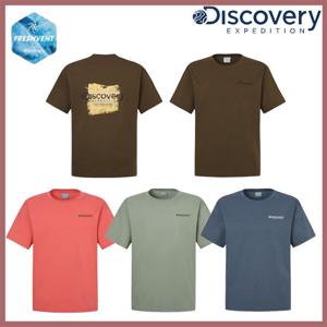 [디스커버리] 25SS/여름 신상 남여공용 세미오버핏 프레시벤트 워싱 페인팅 그래픽 반팔티셔츠 DXRS7G053-GSAN