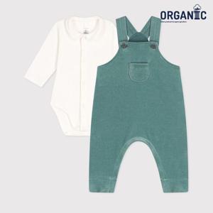 [쁘띠바또]쁘띠바또 베이비 오가닉  솔리드 바디수트 우주복 오버롤 세트 (NTW41NS18F_BE)