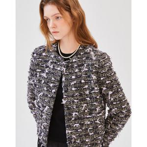 질스튜어트 뉴욕 여성 24FW 인기 재입고프리미엄 프랑스 소재 네이비 수술 포인트 울혼방 트위드 자켓 JSJA4D330N5