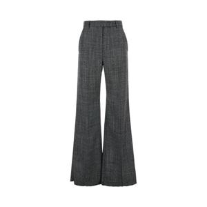 VALENTINO Grey Trousers with Belt Loops and Ironed Pleat in Virgin Wool Woman 7B0RB6S09URA01