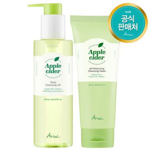 아리얼 애플사이다 딥 클렌징 2종(오일 200ml+클렌징폼 150ml)