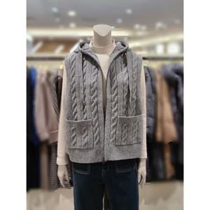 [트리아나]MARIO소고 니트배색 후드패딩조끼AJ4VA03