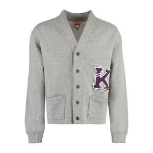 겐조 패치 로고 브이넥 버튼업 가디건 FD55SW4954MB 94