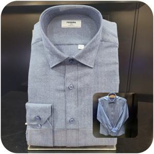 [레노마셔츠]헤링본 솔리드 슬림핏 기모셔츠 RMWSLP 350 BU_BP