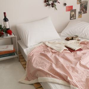 크리스마스 메리쥬 레드 ST 선염면 양털 양면 담요 145x200cm