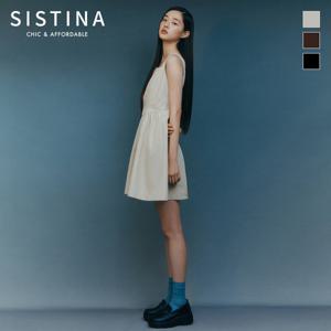 [SISTINA] 인기 셔링 스퀘어넥 슬리브리스 원피스_AWWOPO21210