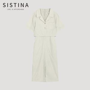 [SISTINA] 인기 레이어 오픈 칼라 원피스_AWWOPO21010_LB