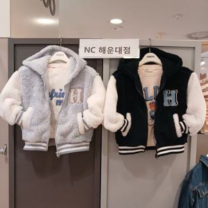 [오후]보들보들 촉감짱~소매배색 퍼플리스 후드집업 OHJM24T04