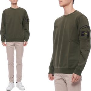 [스톤아일랜드] 25SS 남성 지퍼 소매 포켓 맨투맨 (K1S156100003 S0123 V0054 25S)